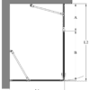 Shower enclosure Hietakari Bläk 766 Paris – dimension drawing Shower enclosure Hietakari Bläk 766 Paris, fixed wall + hinged door with fixed part – 2