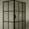 Shower enclosure Hietakari Bläk 766 Paris, black frame, clear glass Shower enclosure Hietakari Bläk 766 Paris, fixed wall + hinged door with fixed part – 5