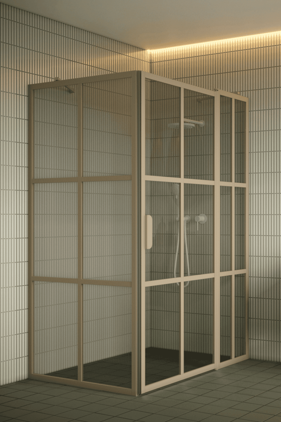 Shower enclosure Hietakari Bläk 766 Paris, Sand frame, grey tinted glass Shower enclosure Hietakari Bläk 766 Paris, Sand frame, grey tinted glass