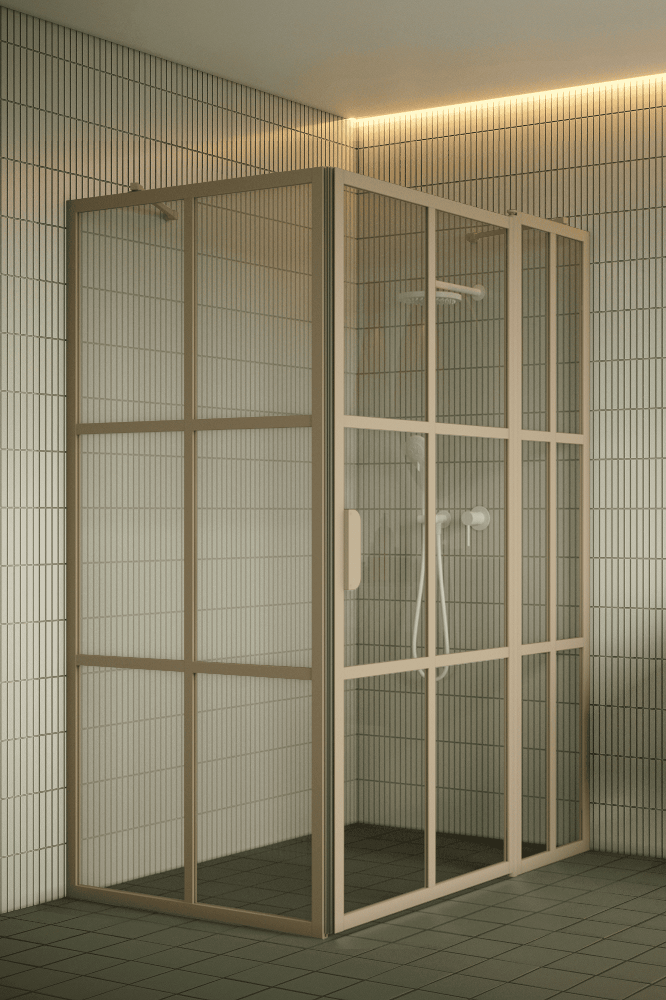 Shower enclosure Hietakari Bläk 766 Paris, fixed wall + hinged door with fixed part – 6