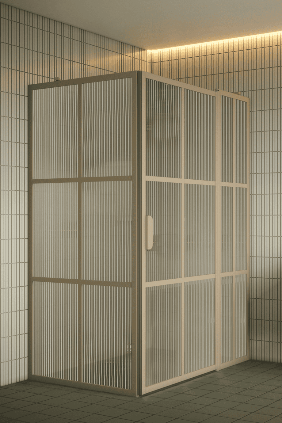 Shower enclosure Hietakari Bläk 766 Paris, Sand frame, reeded glass Shower enclosure Hietakari Bläk 766 Paris, Sand frame, reeded glass