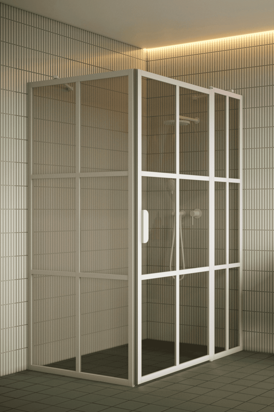 Shower enclosure Hietakari Bläk 766 Paris, white frame, bronze tinted glass Shower enclosure Hietakari Bläk 766 Paris, white frame, bronze tinted glass