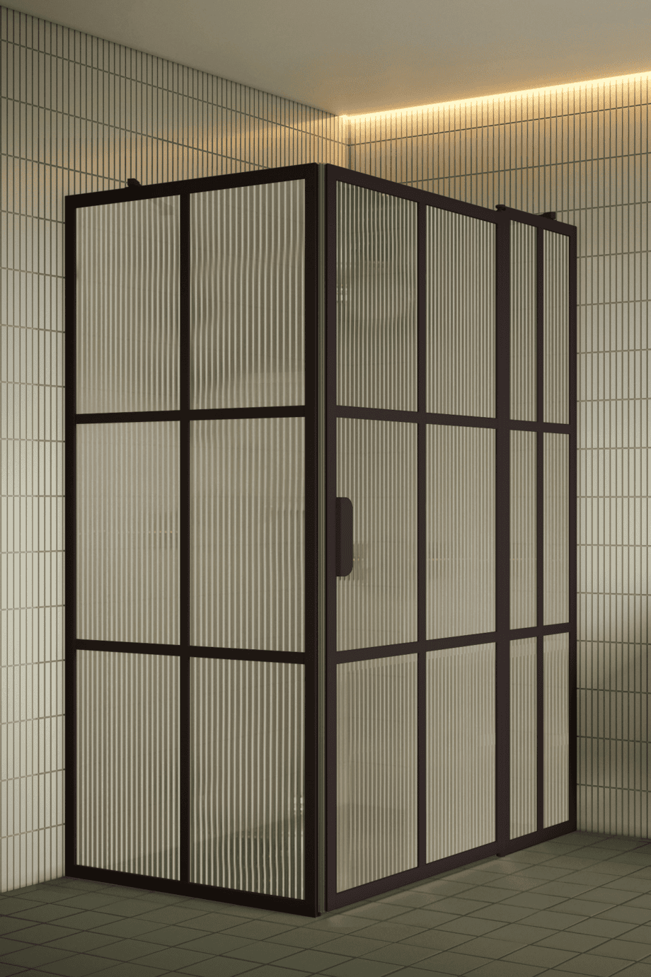 Shower enclosure Hietakari Bläk 766 Paris, white frame, reeded glass Shower enclosure Hietakari Bläk 766 Paris, white frame, reeded glass