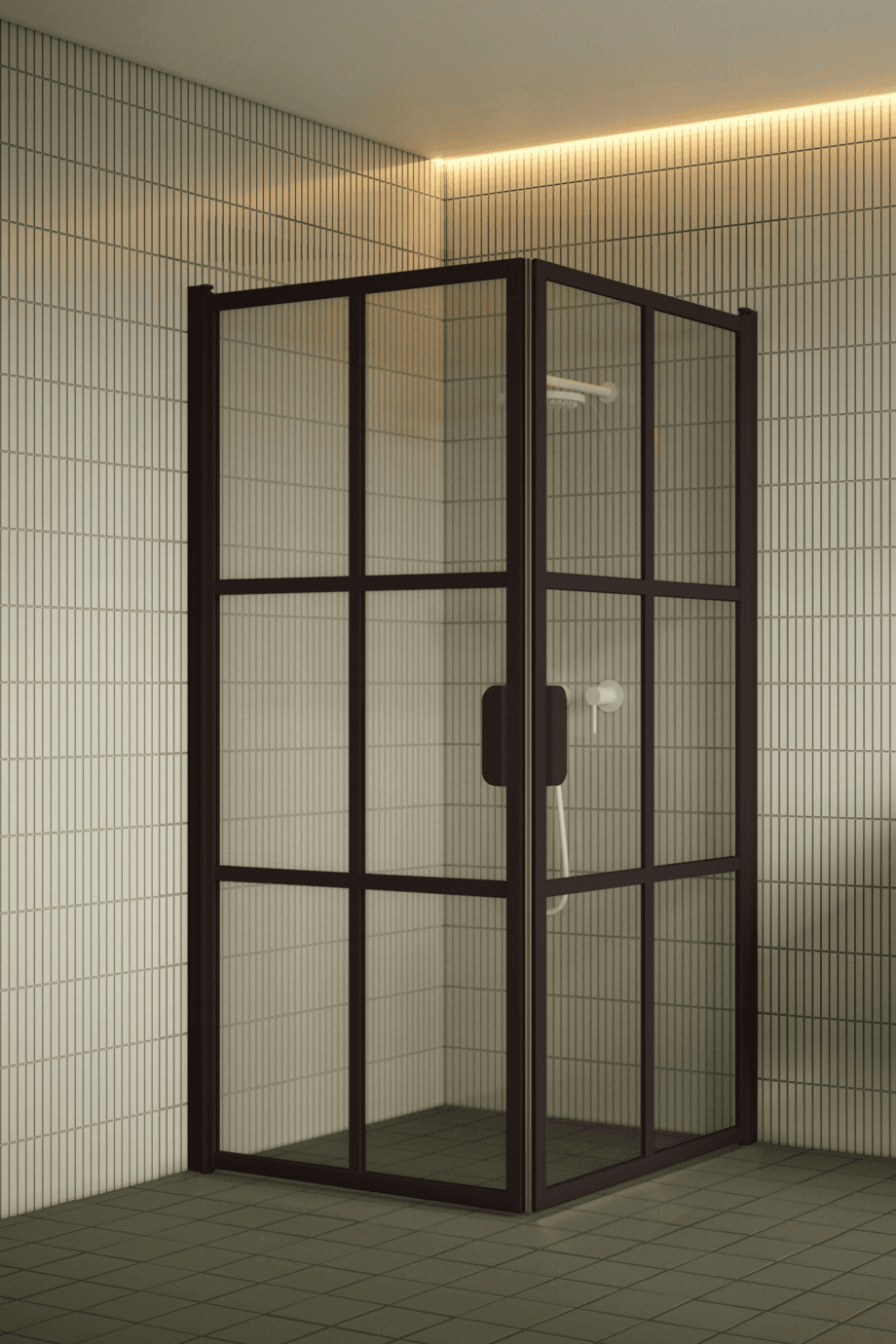 Shower enclosure Hietakari Bläk 767 Paris, Cocoa frame, clear glass Shower enclosure Hietakari Bläk 767 Paris, hinged door + hinged door – 7