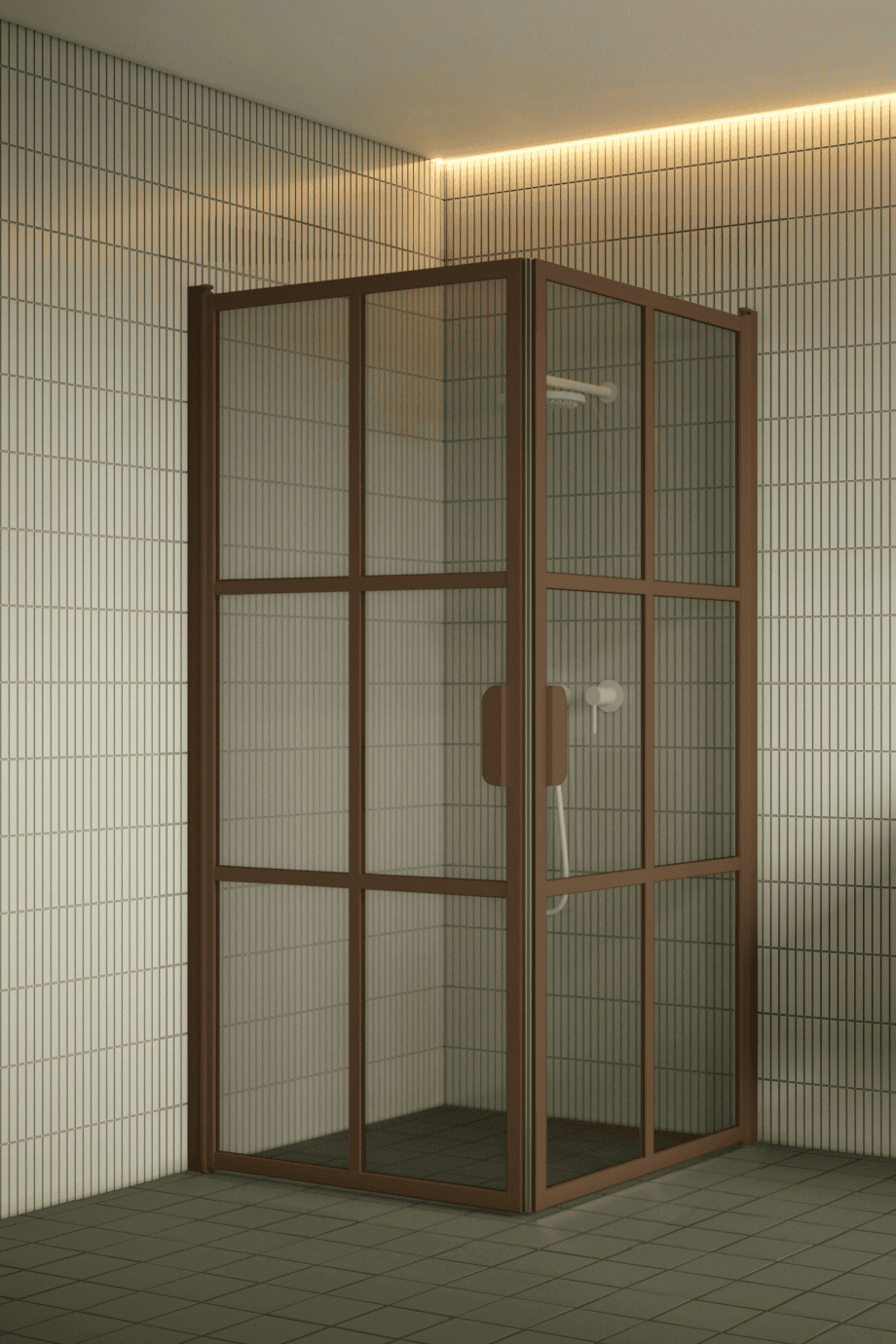 Shower enclosure Hietakari Bläk 767 Paris, Mocha frame, grey tinted glass Shower enclosure Hietakari Bläk 767 Paris, Mocha frame, grey tinted glass