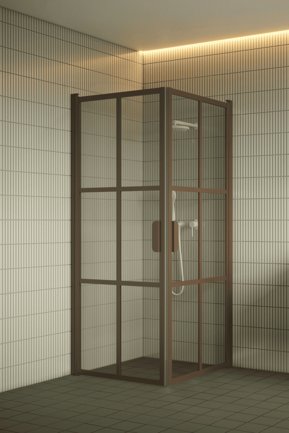 Shower enclosure Hietakari Bläk 767 Paris, Mocha frame, clear glass Shower enclosure Hietakari Bläk 767 Paris, hinged door + hinged door – 6