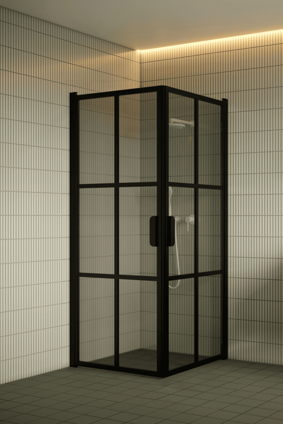 Shower enclosure Hietakari Bläk 767 Paris, black frame, grey tinted glass Shower enclosure Hietakari Bläk 767 Paris, black frame, grey tinted glass