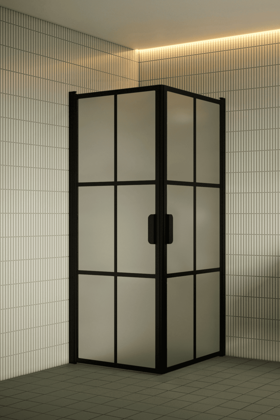 Shower enclosure Hietakari Bläk 767 Paris, black frame, satin frosted glass Shower enclosure Hietakari Bläk 767 Paris, black frame, satin frosted glass