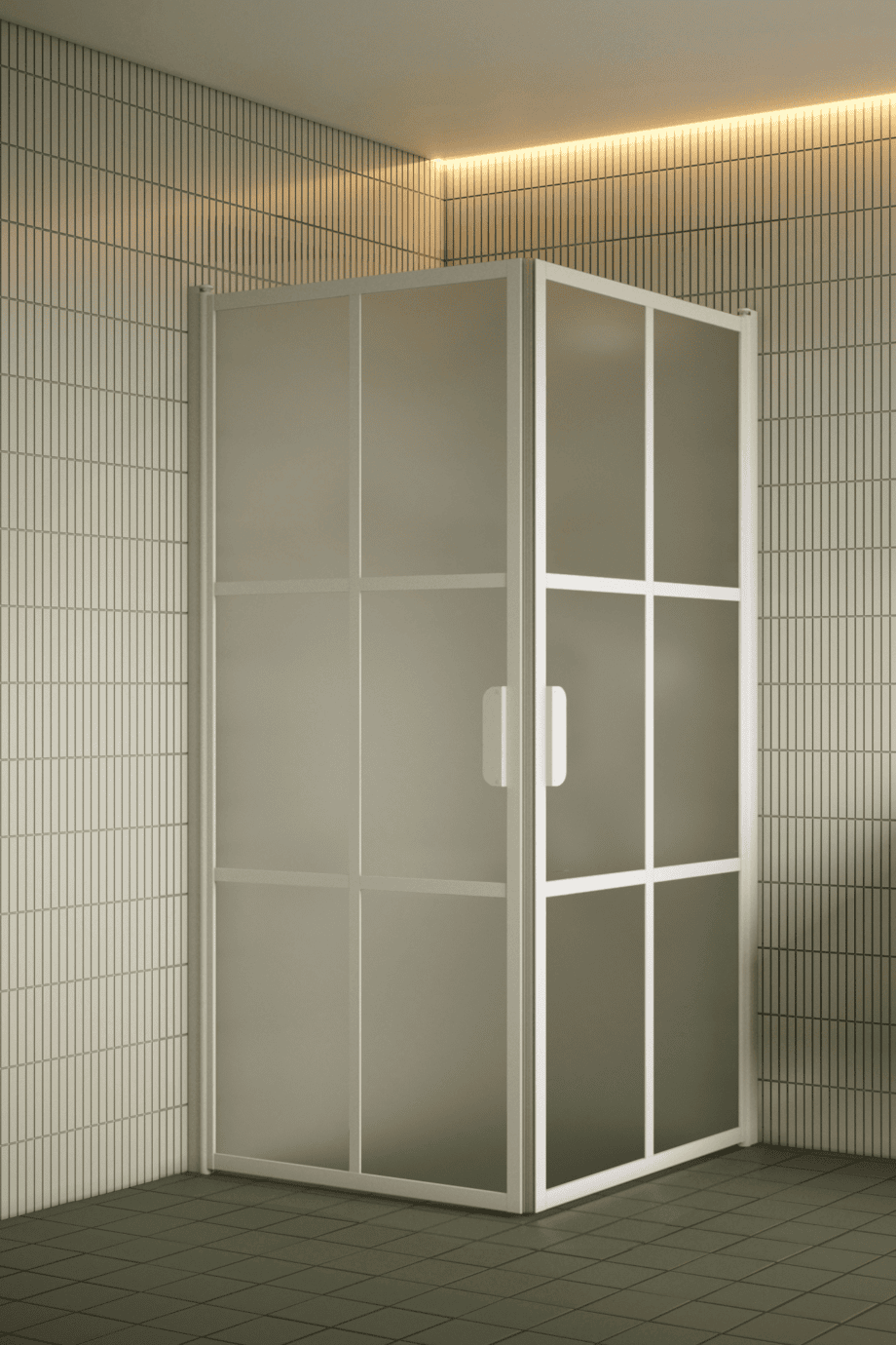 Shower enclosure Hietakari Bläk 767 Paris, white frame, satin frosted glass Shower enclosure Hietakari Bläk 767 Paris, white frame, satin frosted glass