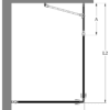 Shower enclosure Hietakari Bläk 768 Paris – dimension drawing Shower enclosure Hietakari Bläk 768 Paris, hinged door + hinged door with fixed part – 2
