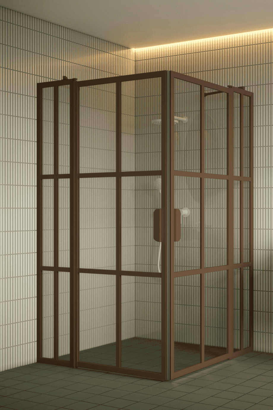 Shower enclosure Hietakari Bläk 769 Paris, Mocha frame, grey tinted glass Shower enclosure Hietakari Bläk 769 Paris, Mocha frame, grey tinted glass