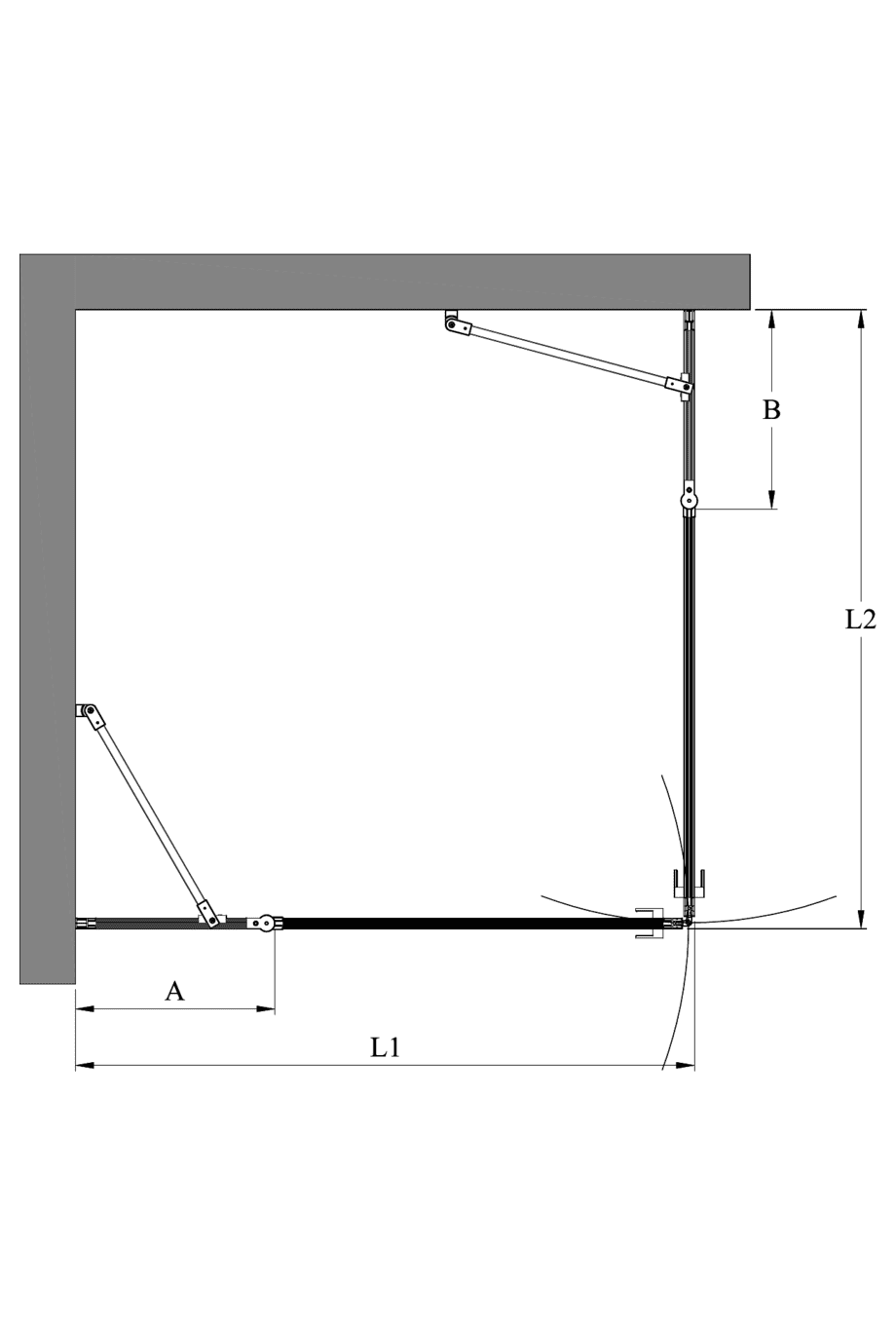 Shower enclosure Hietakari Bläk 769 Paris – dimension drawing Shower enclosure Hietakari Bläk 769 Paris – dimension drawing