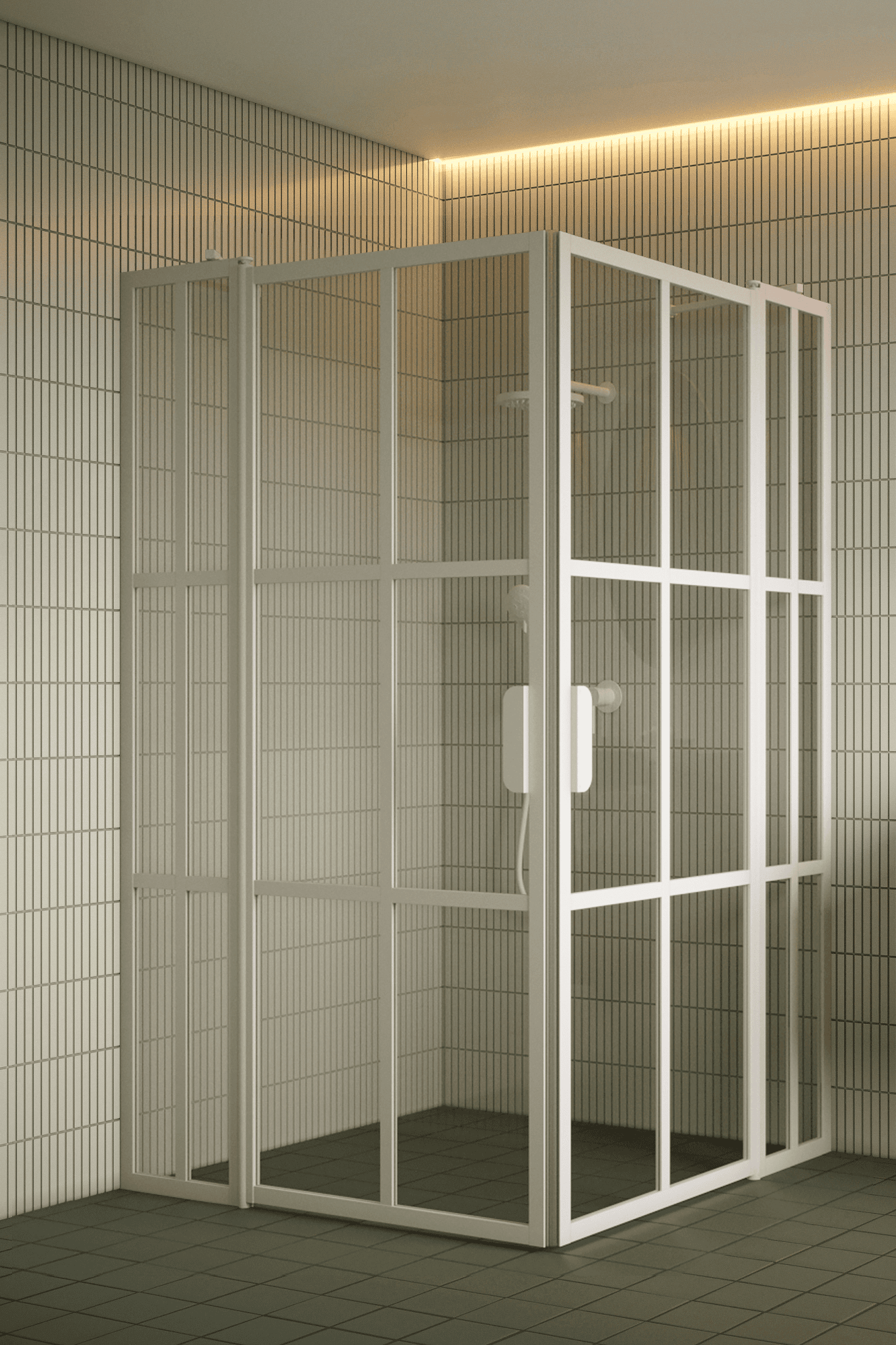 Shower enclosure Hietakari Bläk 769 Paris, hinged door with fixed part + hinged door with fixed part