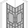 Shower enclosure Hietakari Bläk 802 Shanghai – 3D drawing Shower enclosure Hietakari Bläk 802 Shanghai, hinged door + hinged door – 3