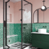 Shower enclosure Hietakari Bläk 887 New York, Cocoa frame, grey tinted glass