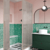 Shower enclosure Hietakari Bläk 887 New York, Sand frame, reeded glass