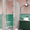 Shower enclosure Hietakari Bläk 887 New York, Sand frame, satin frosted glass