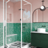 Shower enclosure Hietakari Bläk 887 New York, white frame, grey tinted glass