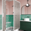 Shower enclosure Hietakari Bläk 887 New York, white frame, reeded glass