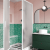 Shower enclosure Hietakari Bläk 887 New York, white frame, satin frosted glass