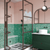 Shower enclosure Hietakari Bläk 888 Tokyo, Mocha frame, grey tinted glass