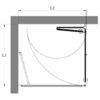 Shower enclosure Hietakari Bläk 888 Tokyo, fixed wall + folding door – 2