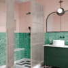 Shower enclosure Hietakari Bläk 888 Tokyo, Sand frame, reeded glass