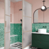 Shower enclosure Hietakari Bläk 888 Tokyo, Sand frame, satin frosted glass