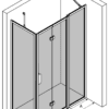 Shower enclosure Hietakari Bläk 890 New York – 3D drawing Shower enclosure Hietakari Bläk 890 New York, fixed wall + folding door with fixed part – 3