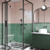 Shower enclosure Hietakari Bläk 890 New York, Mocha frame, clear glass Shower enclosure Hietakari Bläk 890 New York, fixed wall + folding door with fixed part – 6