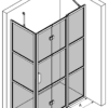 Shower enclosure Hietakari Bläk 891 Tokyo – 3D drawing Shower enclosure Hietakari Bläk 891 Tokyo, fixed wall + folding door with fixed part – 3