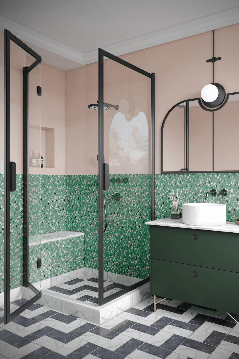 Shower enclosure Hietakari Bläk 893 New York, hinged door + folding door – 5