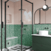 Shower enclosure Hietakari Bläk 893 New York, Sand frame, reeded glass