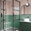Shower enclosure Hietakari Bläk 894 Tokyo, Cocoa frame, grey tinted glass