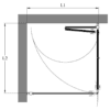 Shower enclosure Hietakari Bläk 894 Tokyo, hinged door + folding door – 2