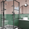Shower enclosure Hietakari Bläk 897 Tokyo, hinged door + folding door with fixed part