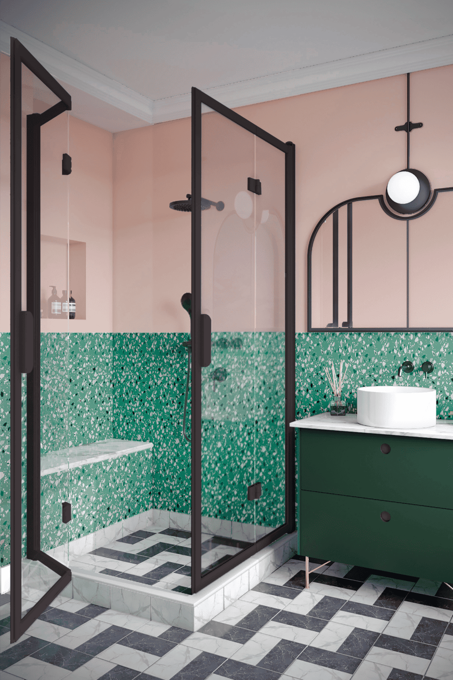 Shower enclosure Hietakari Bläk 899 New York, folding door + folding door – 7