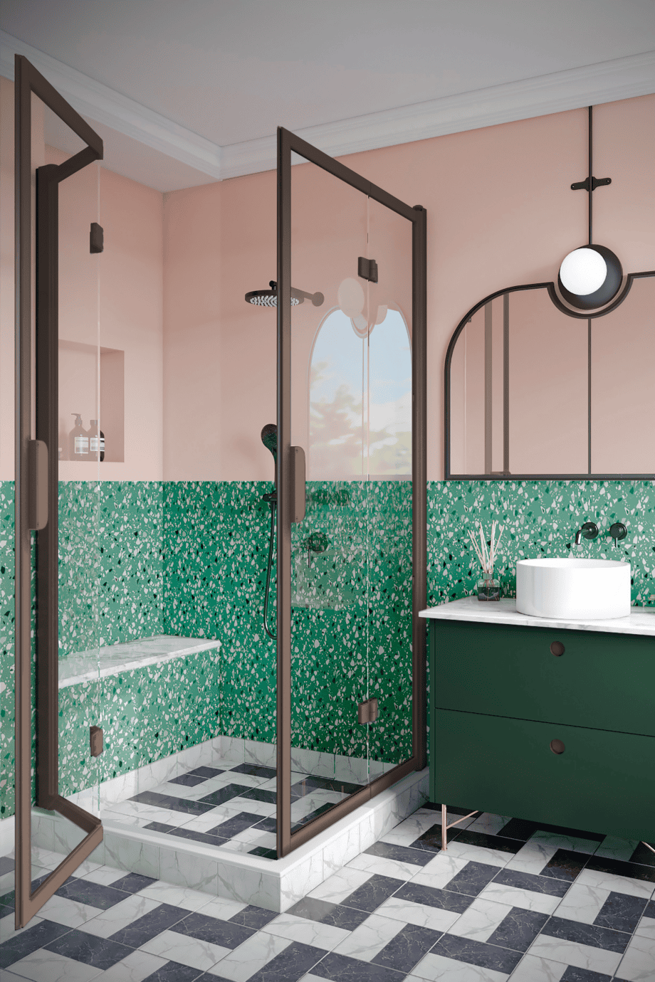 Shower enclosure Hietakari Bläk 899 New York, folding door + folding door – 6