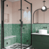 Shower enclosure Hietakari Bläk 899 New York, black frame, grey tinted glass