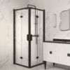 Shower enclosure Hietakari Bläk 899 New York, black frame, reeded glass