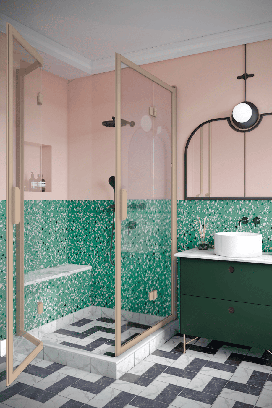 Shower enclosure Hietakari Bläk 899 New York, folding door + folding door – 5