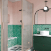 Shower enclosure Hietakari Bläk 899 New York, Sand frame, reeded glass