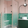 Shower enclosure Hietakari Bläk 899 New York, Sand frame, satin frosted glass
