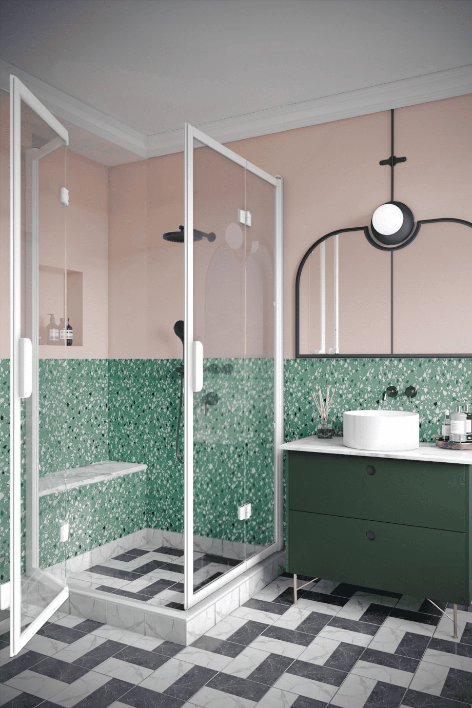 Shower enclosure Hietakari Bläk 899 New York, folding door + folding door
