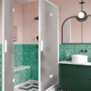 Shower enclosure Hietakari Bläk 899 New York, white frame, satin frosted glass
