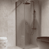 Shower enclosure Hietakari Forma 368, aluminium frame, grey tinted glass