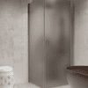 Shower enclosure Hietakari Forma 368, aluminium frame, grey satin glass
