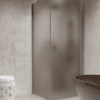 Shower enclosure Hietakari Forma 368, aluminium frame, brown satin glass