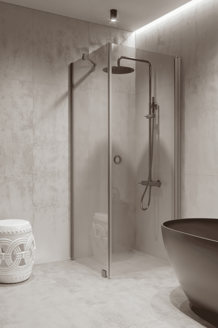 Shower enclosure Hietakari Forma 368, aluminium frame, super bright glass