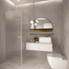 Shower enclosure Hietakari Forma 368, aluminium frame, super bright satin glass